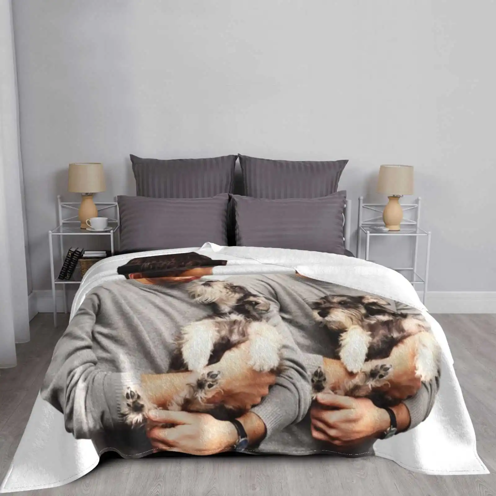 Одеяло Darren Criss Holding A Puppy мягкое теплое дорожное портативное одеяло Blaine Anderson Glee Dog