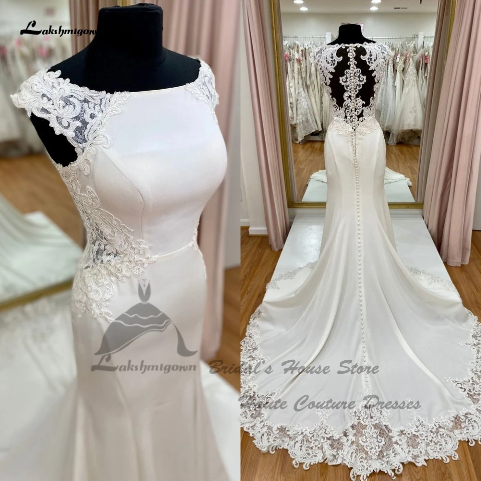 

Роскошные свадебные платья Lakshmigown для женщин, 2023 сексуальное свадебное платье в стиле бохо, Прозрачная Кружевная аппликация на спине