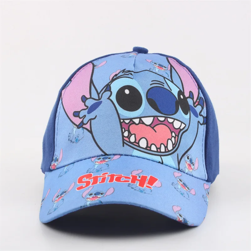 Фото Бейсболка с принтом мультфильма Disney Lilo & Stitch для девочек и мальчиков, бейсболка с защитой от солнца, поликоттоновая кепка с козырьком, подарок на день рождения №3