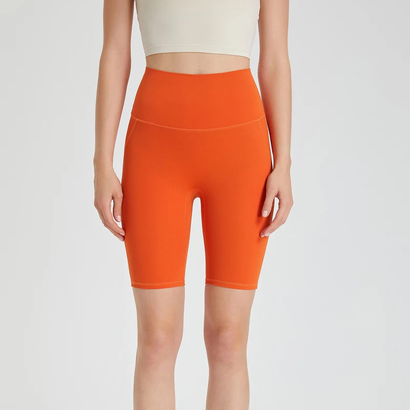 Women Yoga Shorts Quarter Pants Wearless Underwear Zero Sensation Back Pocket Lifting Buttocks Tight Fitting Exercise Gym Shorts