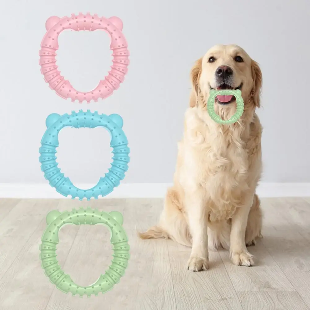 

Dog Grinding Toy Bump Design Good Toughness Bear Shape Pet Small Dog Pets Toy Molar Cleaning Tooth TPR Bite-Resistant Hedgehog