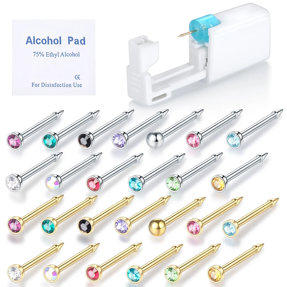 

1Set Disposable Sterile Nose Studs Piercing Gun Ear Piercing Unit Cartilage Tragus Helix Piercing Piercer Tool Machine Kit DIY