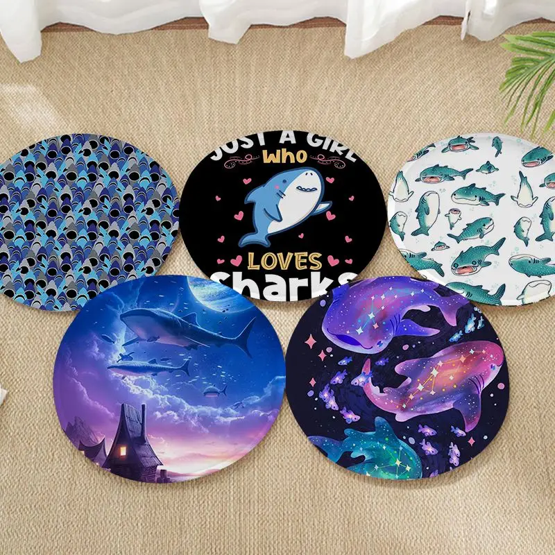 

Shark Nordic Printing Plush Cushion Home Back Cushion Soft Comfortable 50x50cm Seat Mat