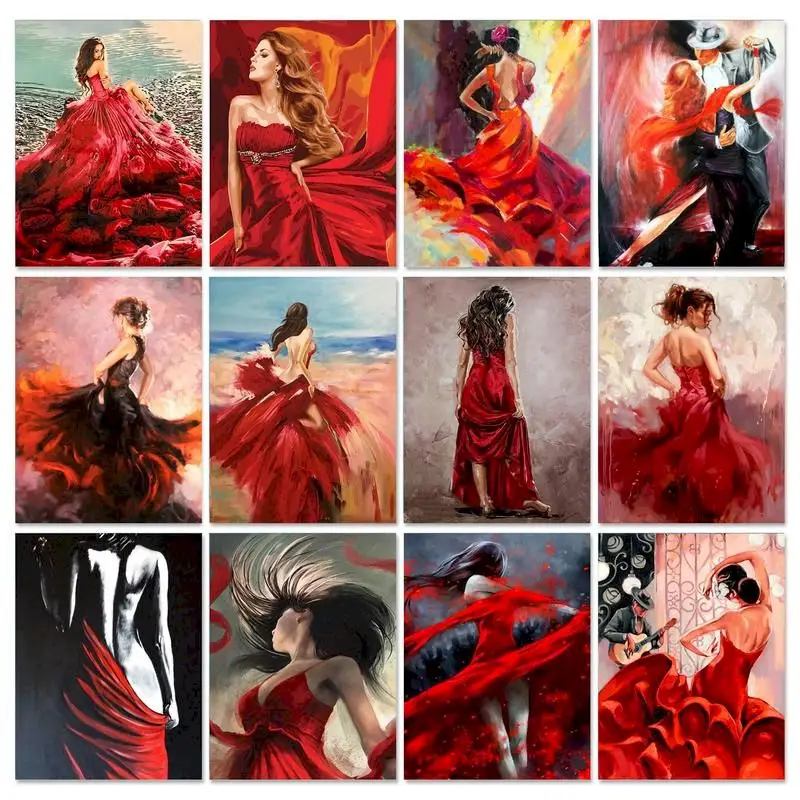 

GATYZTORY Modern Paint By Numbers Women Drawing Acrylic Paint Coloring By Numbers Figure On Canvas Decor Diy Gift