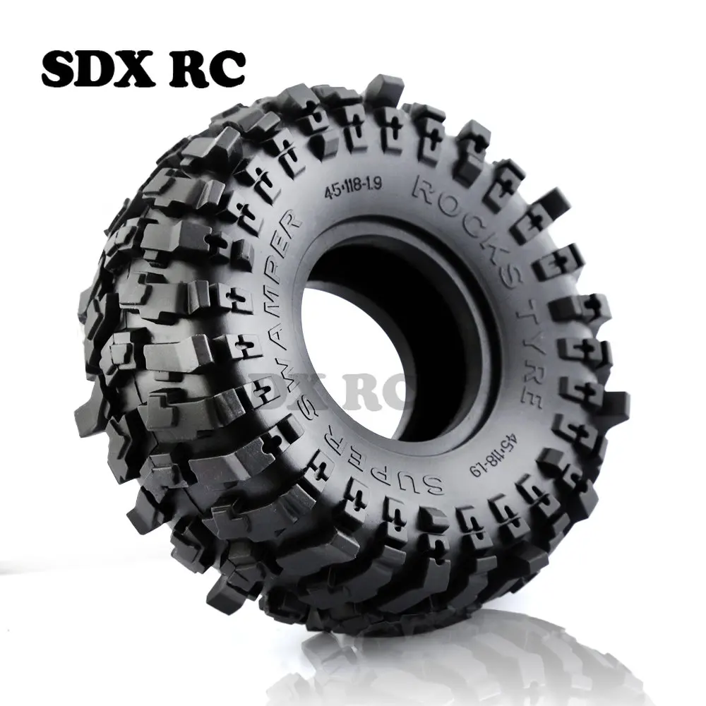 Pаспродажа 4 шт. 118*45 мм 1,9 дюйма резиновые шины для колес 1:10 RC Rock Crawler Axial SCX10 SCX10 II 90046 AXI03007 TRX-4 RBX10