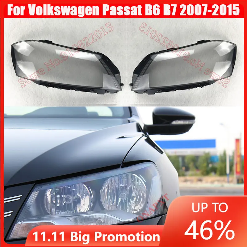 

For Volkswagen Passat B6 B7 2007-2015 Car Front Headlight Cover Auto Head Light Lamp Case Headlamp Lampshade Glass Lens Shell