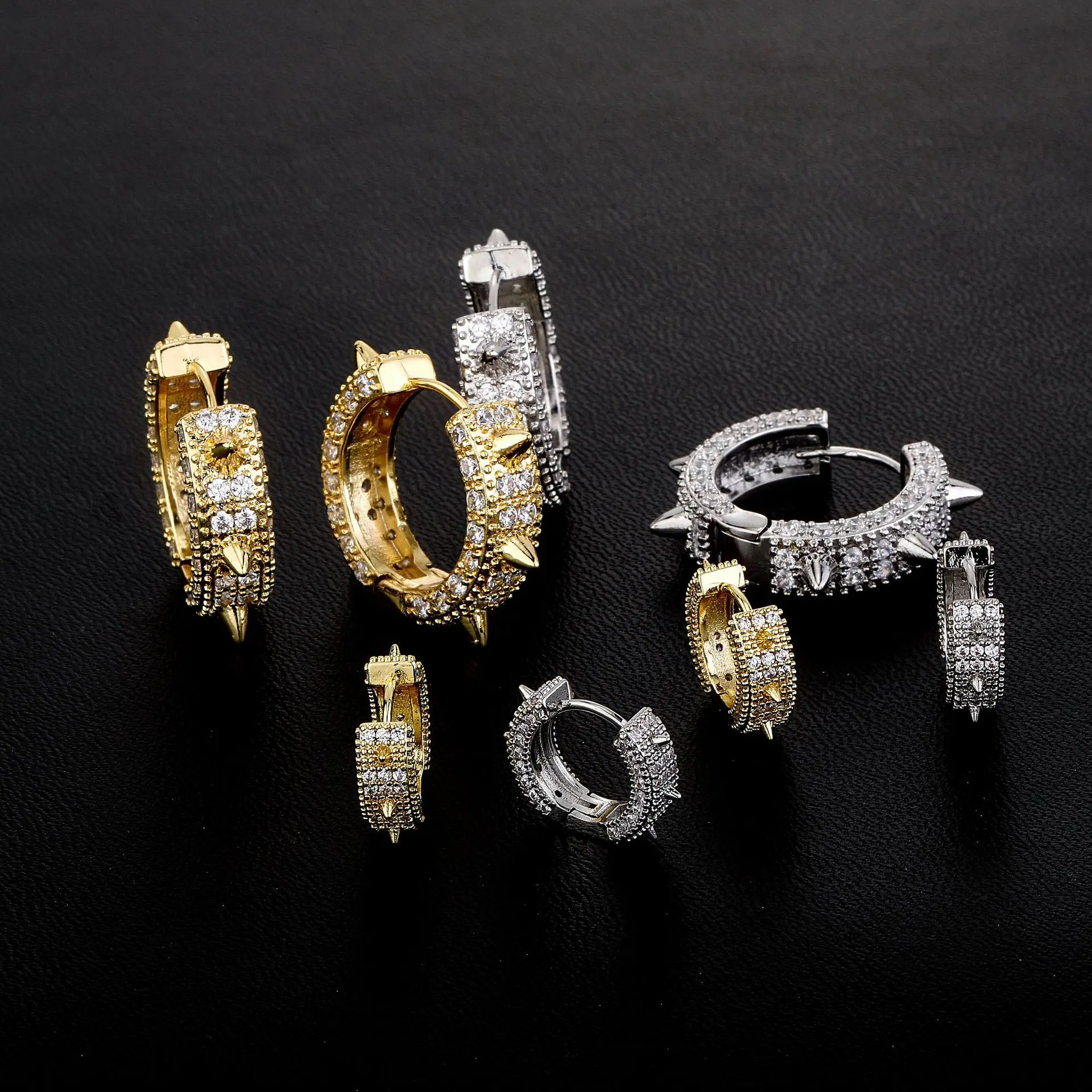 

New Design Zircon Hoop Earrings for Men Fashion Jewelry Accessory Party Gifts