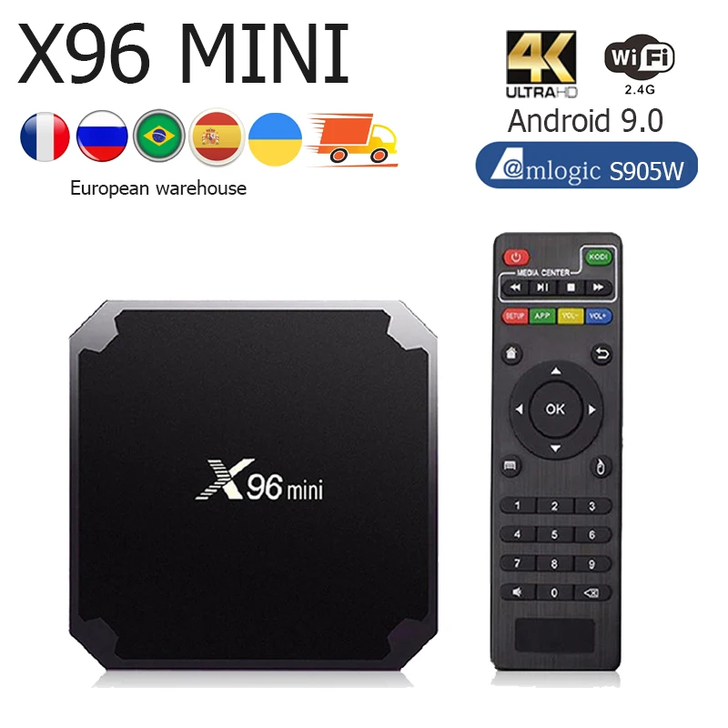 ТВ-приставка X96 Mini Smart Android 9.0 Amlogic S905W 2 4 ГГц Wi-Fi 4K медиаплеер Гб 16 3D Full HD