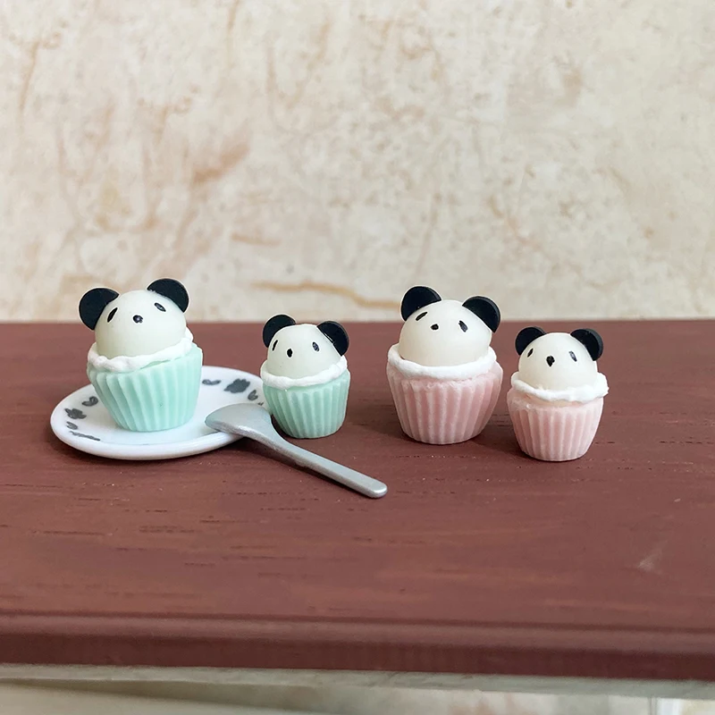 

1 шт. 1:12 миниатюрный кукольный домик торт панда кекс орнамент Макарон цветная модель еды Декор для гостиной кукольный домик аксессуары