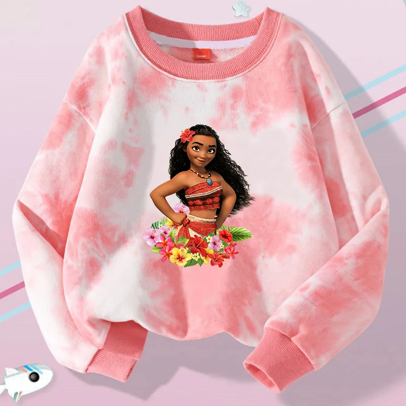 MINISO детские футболки Moana розовые/фиолетовые из хлопка