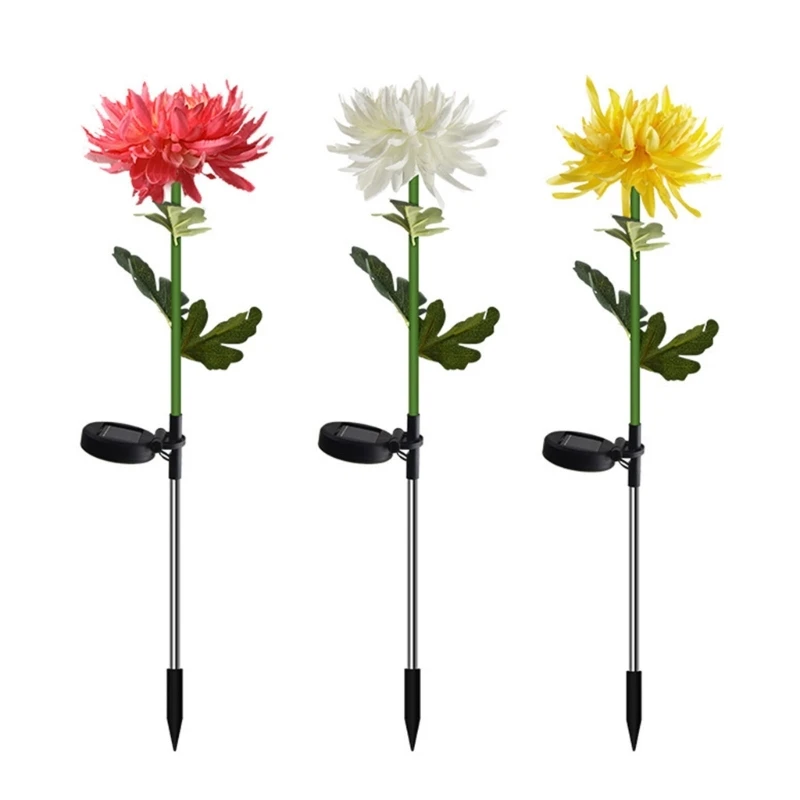 

Solar Garden Lights Chrysanthemum Shaped Solar Garden Light Plastic In-Ground Lights for Outdoor Patio Yard Decorations