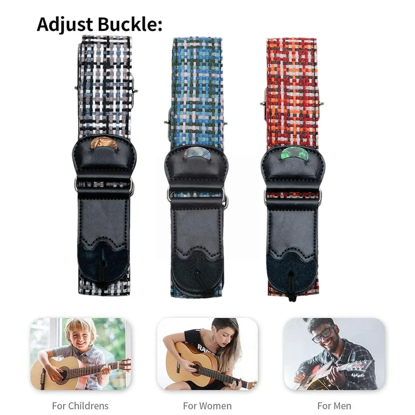 

Electric Guitar Bass Color Printing Polyester Strap Picks Picks Strap Material And Linen With Can Put Guitar Cotton E6o1