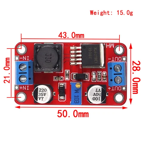 XL6019 DC-DC повышающий модуль питания DC-DC повышающий преобразователь напряжения регулируемый выход 3 В-40 В до 5 В-45 В источник питания