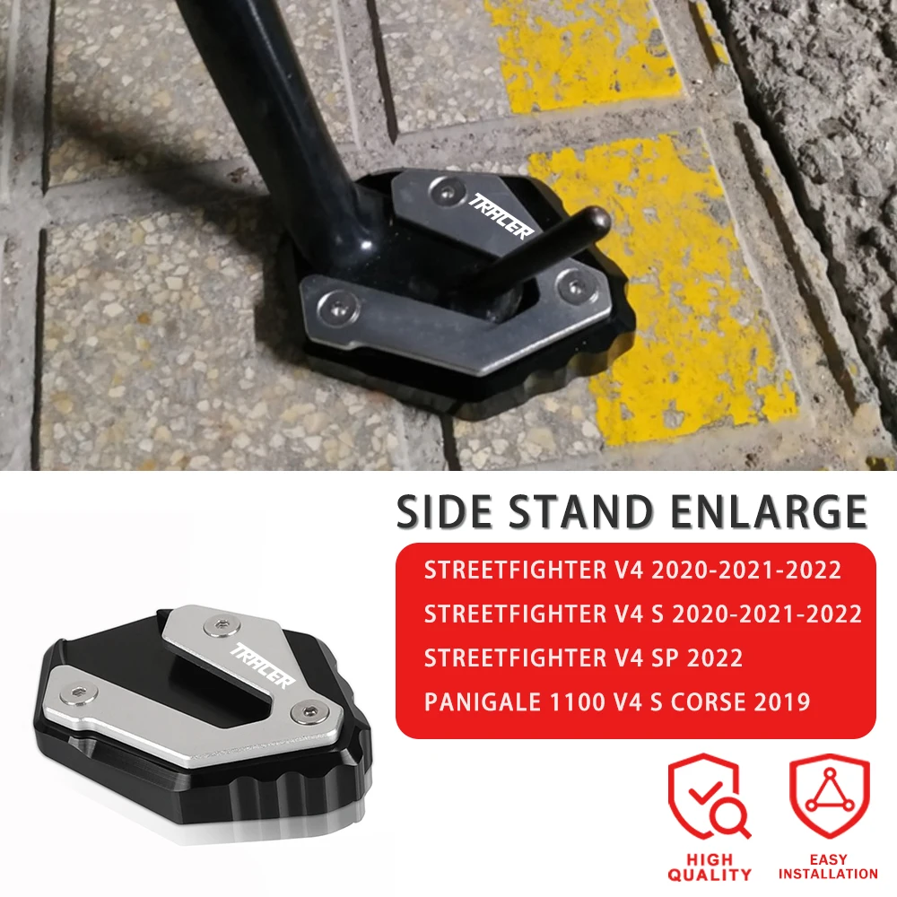 

CNC Kickstand Foot Side Stand Extension Pad Support Plate Enlarge For YAMAHA MT-07 MT07 FZ-07 Tracer 700GT 700 GT XSR700 XSR 700
