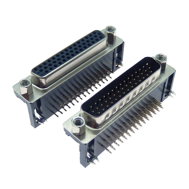 DB44 MALE PCB Mount serial port CONNECTOR RIGHT ANGLE D-Sub CONNECTORS 44pin plug jack Adapter 3 Rows 44 PIN 44p