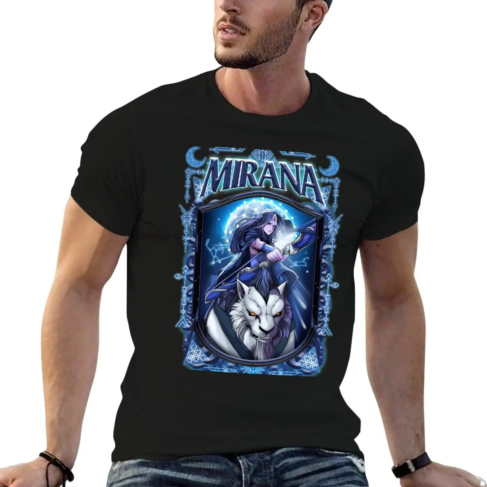 Фото Футболка Mirana Nightshade, базовая футболка, футболки с принтами, мужская футболка, летняя футболка №1