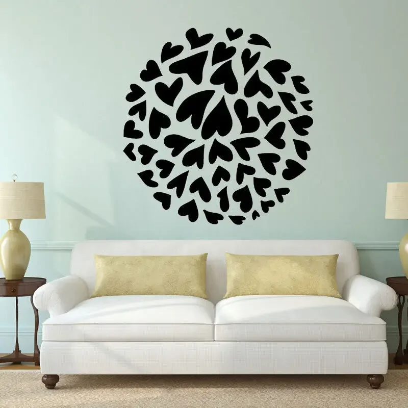 Наклейки на стену с надписью Love Hearts