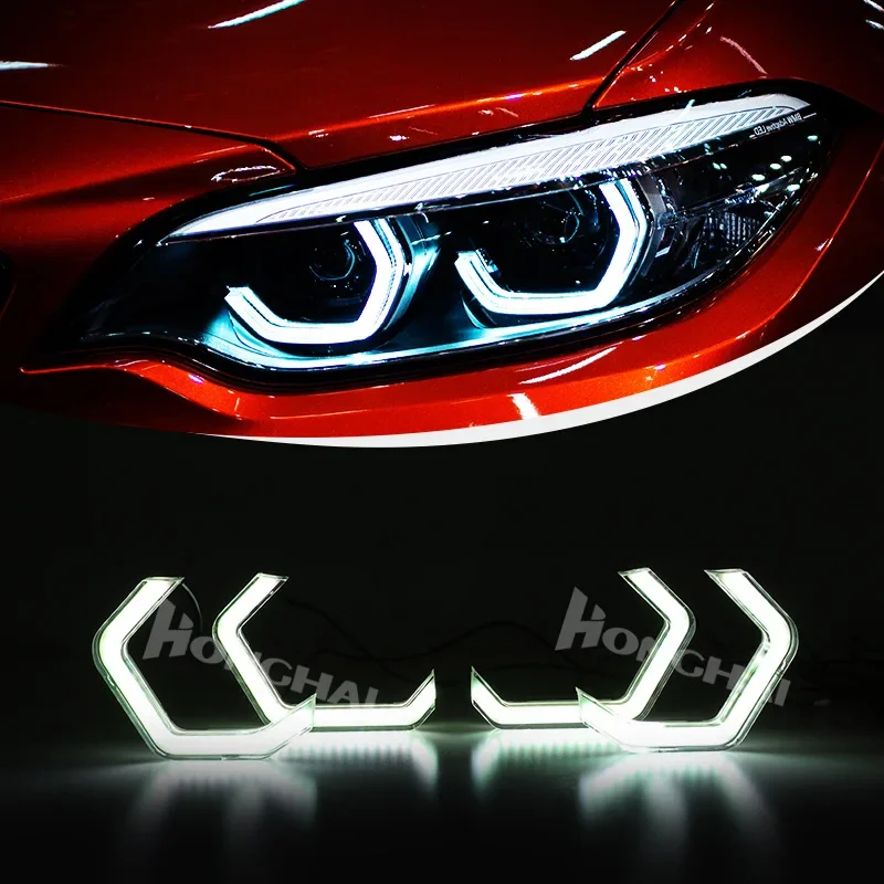 4 шт. светодиодные фары ангельские глазки Halo Rings RGB APP Control для E90 E81 E87 F30 E53 E60 E63 M3 M4