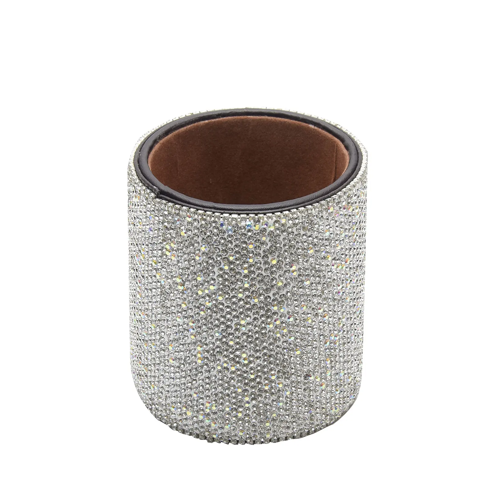 

Multifunctional Fashion Round Square Desk Organizer Bling Rhinestone Pen Holder School Pencil Container Gift Cosmetic Portable