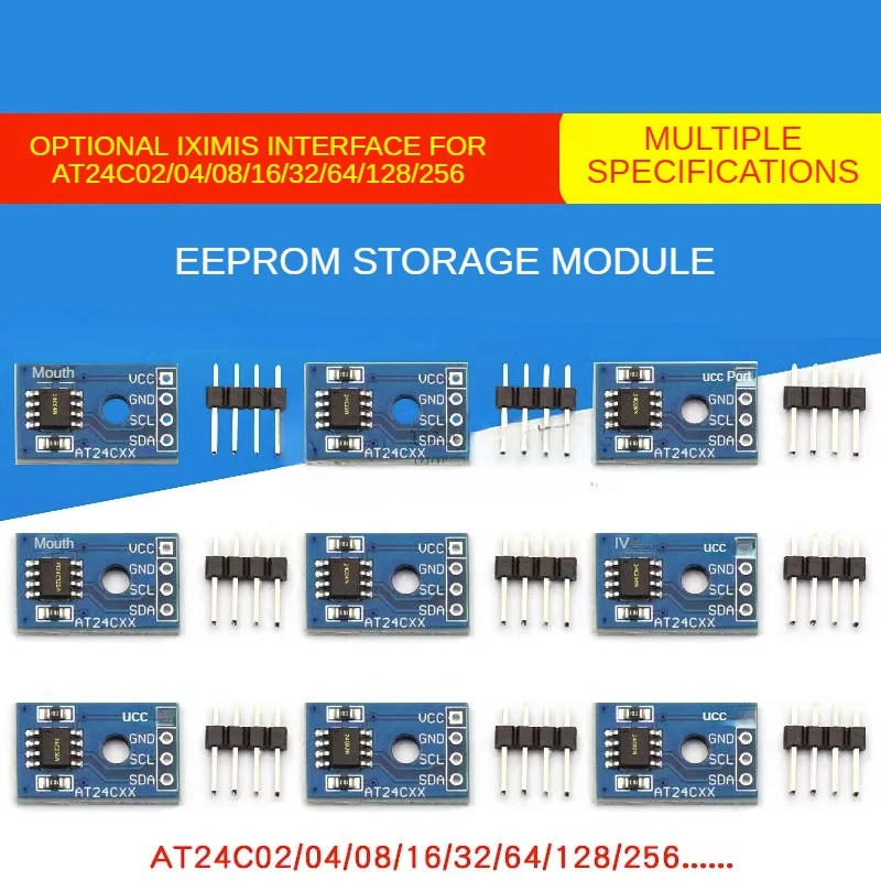 

EEPROM Memory Module AT24C02/04/08/16/32/64/128/256 Optional I2C Interface