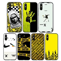 yellow warning off silicone cover for xiaomi redmi 10 9 9t 9c 8 7 6 pro 9at 9a 8a 7a 6a s2 go 5 5a 4x plus phone case