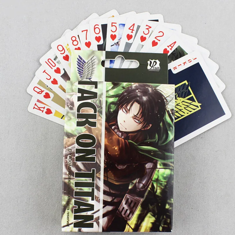 

Attack on Titan Poker Card Anime Cartoon Game Cards Cosplay Board Hardcover Toy Gift Kids Collection Shingeki No Kyojin