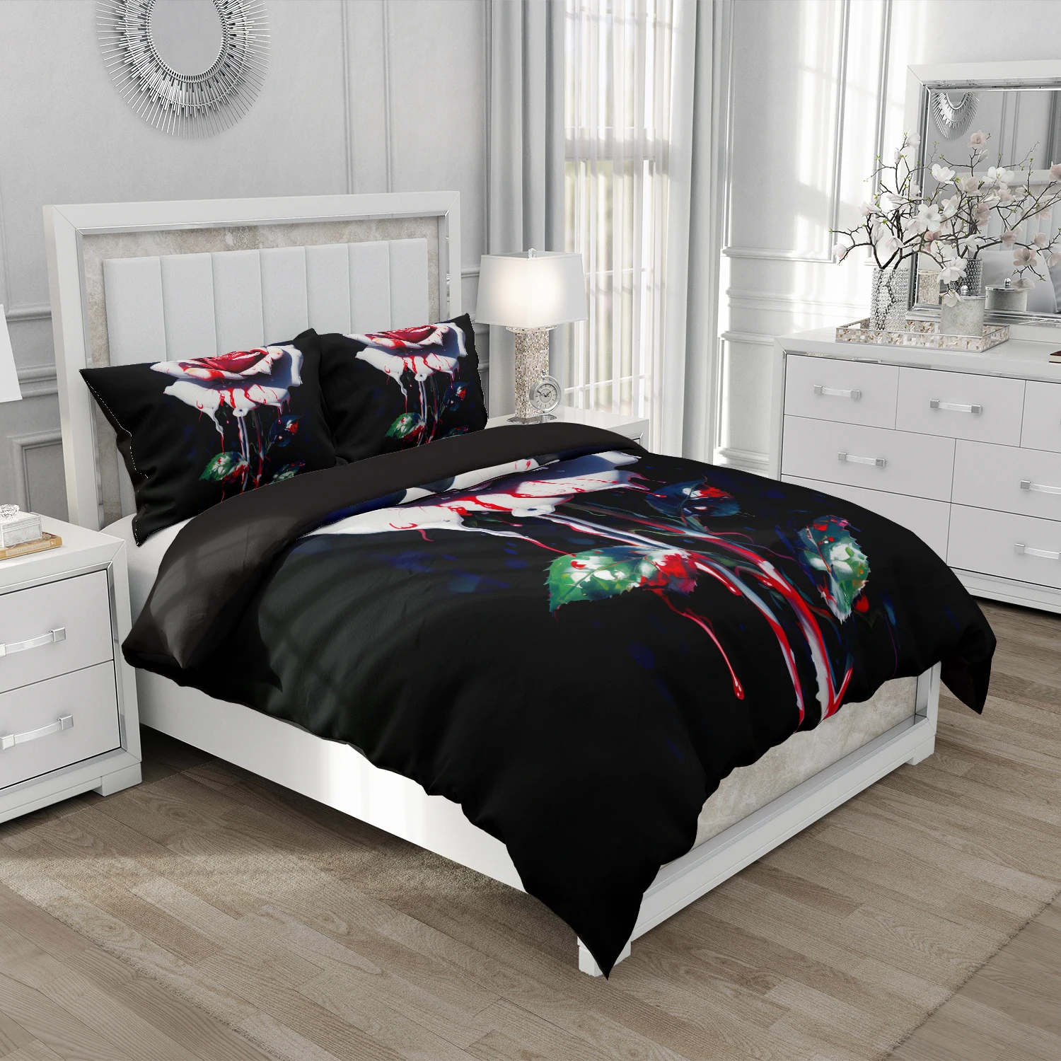 Комплект постельного белья с 3D цветочным принтом комплекты