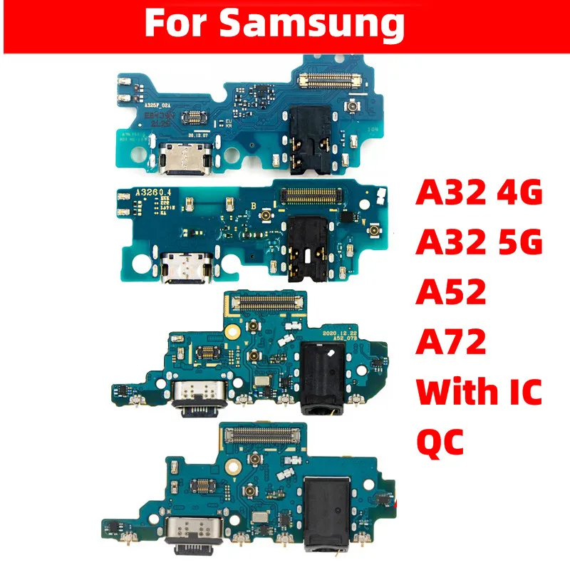 

With IC For Samsung Galaxy A32 A52 A72 4G/5G USB Charging Dock Port Board Connector Charger Board Flex Cable Repair Part
