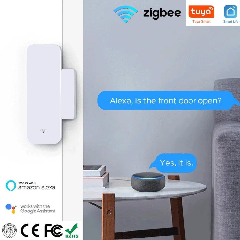 Tuya Zigbee Wi-Fi датчик двери окна контактный для умного дома приложение пульт