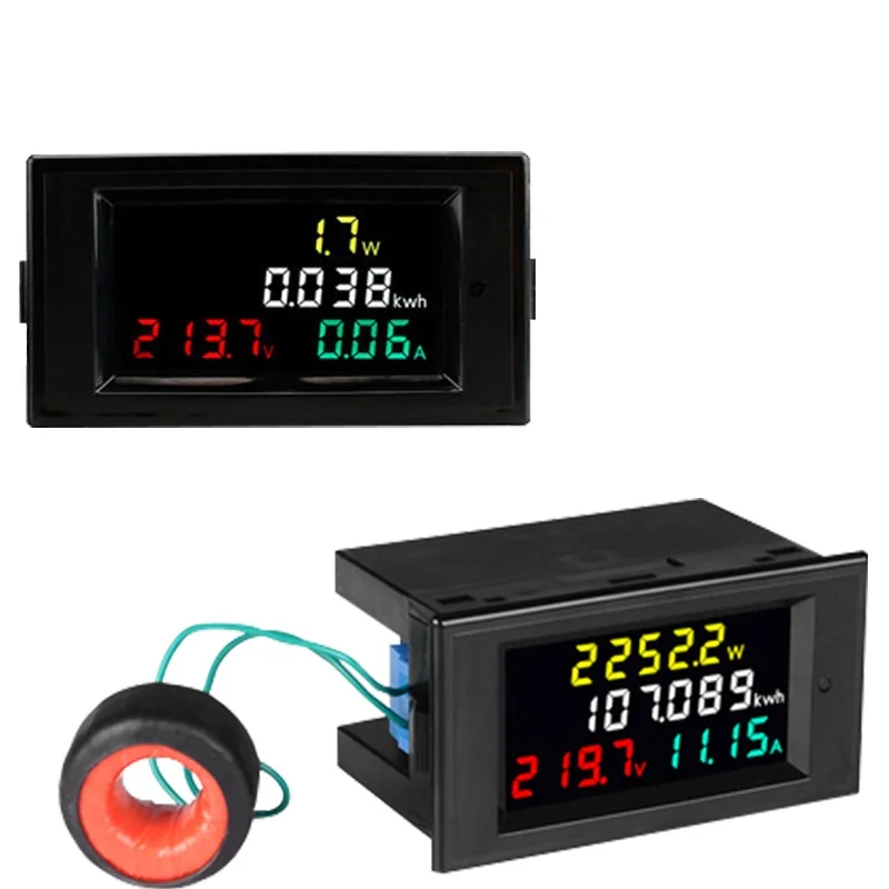 

AC 80-300V LCD Digital Voltmeter Ammeter Volt Amp Power Kwh Panel Meter Voltmeter Current Ammeter Power Factor Electric Energy F