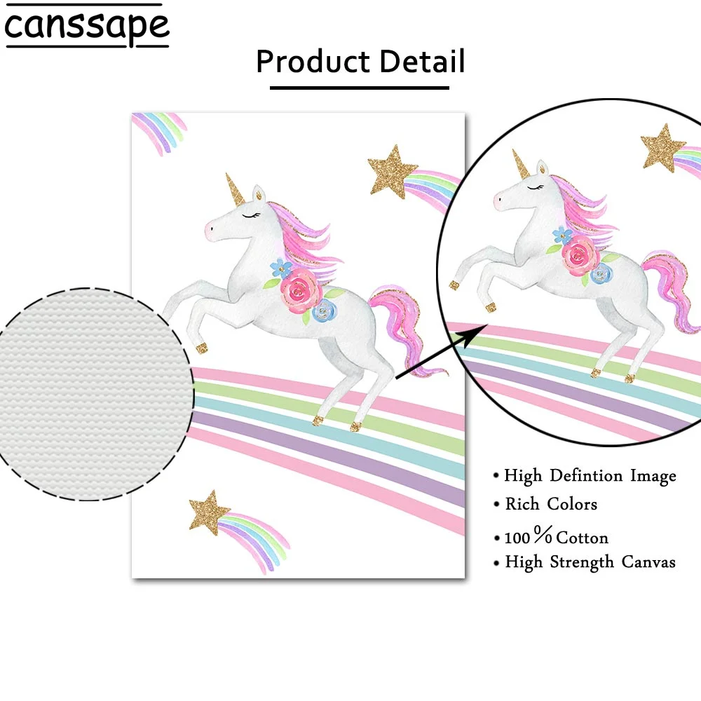 Детская живопись искусство картины с рисунком радуги современные настенные