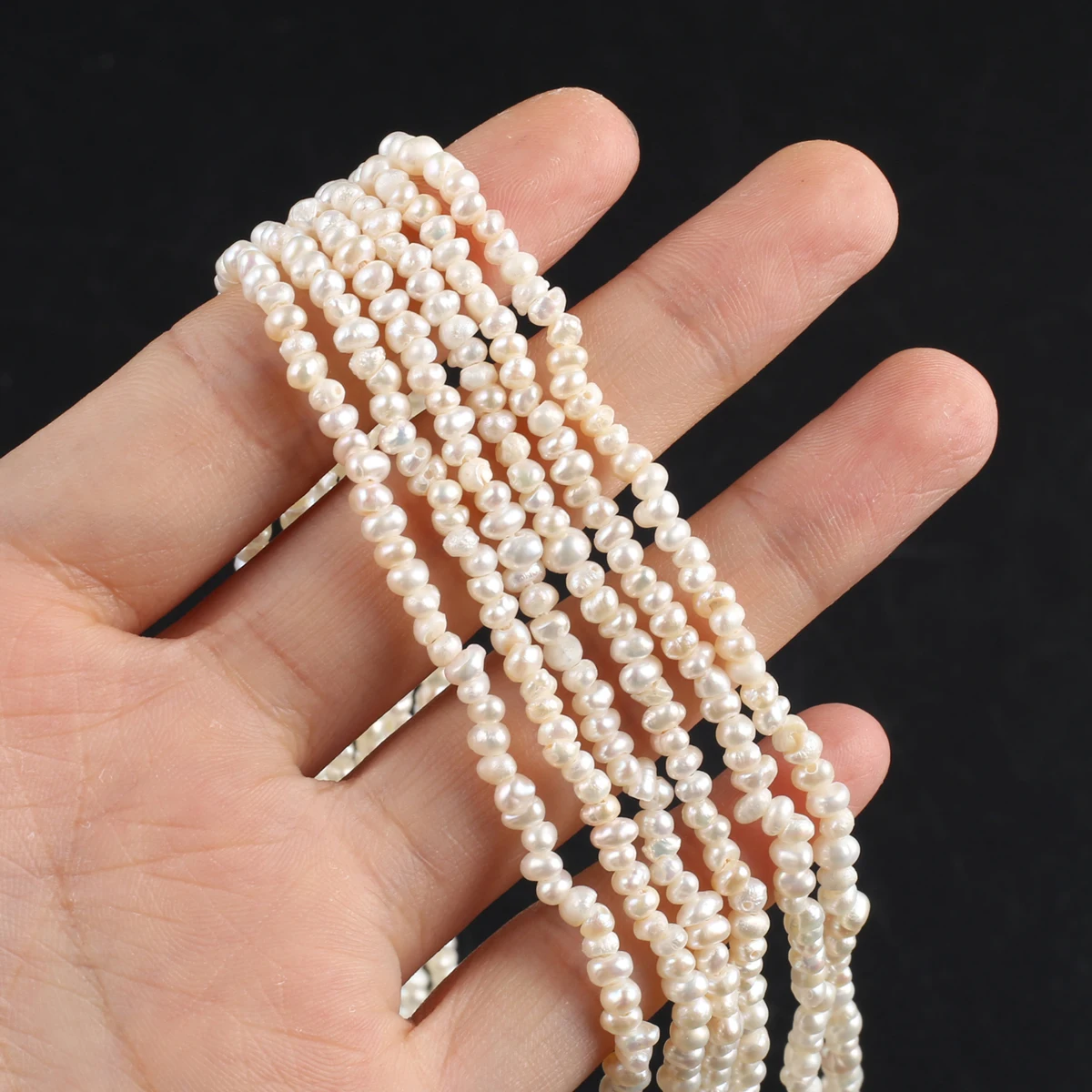 

Natural Freshwater Pearl White Oblate Abacus Bead 2-3mm Small Loose Beads Jewelry Making DIY Necklace Earrings Real Pearl Beads