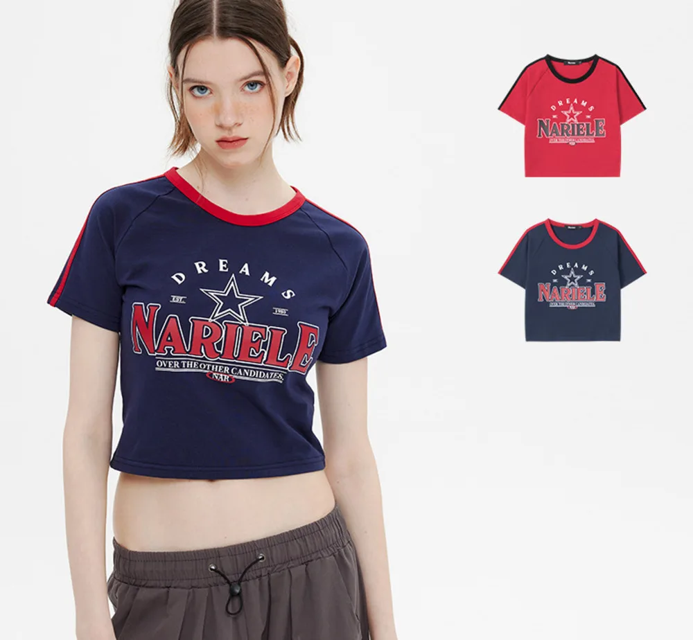 

Женская футболка с коротким рукавом y2k, открытый пупбильный Топ в стиле хип-хоп для танцев острых девушек, летняя футболка с коротким рукавом, американская мода