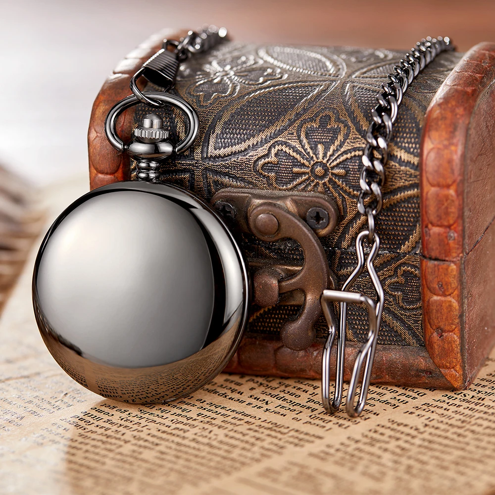 OPEN CASE Mechanical Men's Watch Vintage Roman Dial Clock Hand Wind Pocket Watch With FOB Chain Gift Retro Steampunk Pendant