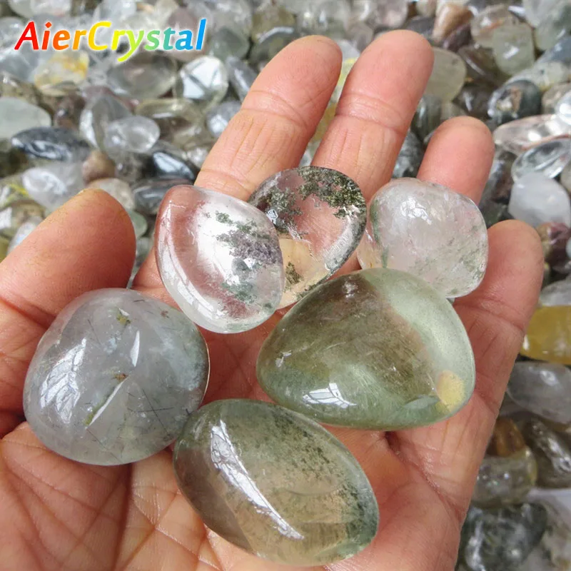 

Natural Ghost Stone Quartz Crystal Gem Specimen Reiki Healing Collection DIY Jewelry Home Garden Office Decoration Accessories