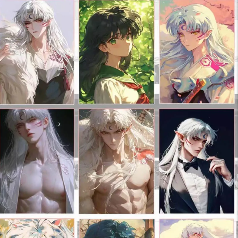 Оптовая продажа коллекция Sesshomaru и InuYasha лазерная карта YJWC B5 сломанные стеклянные