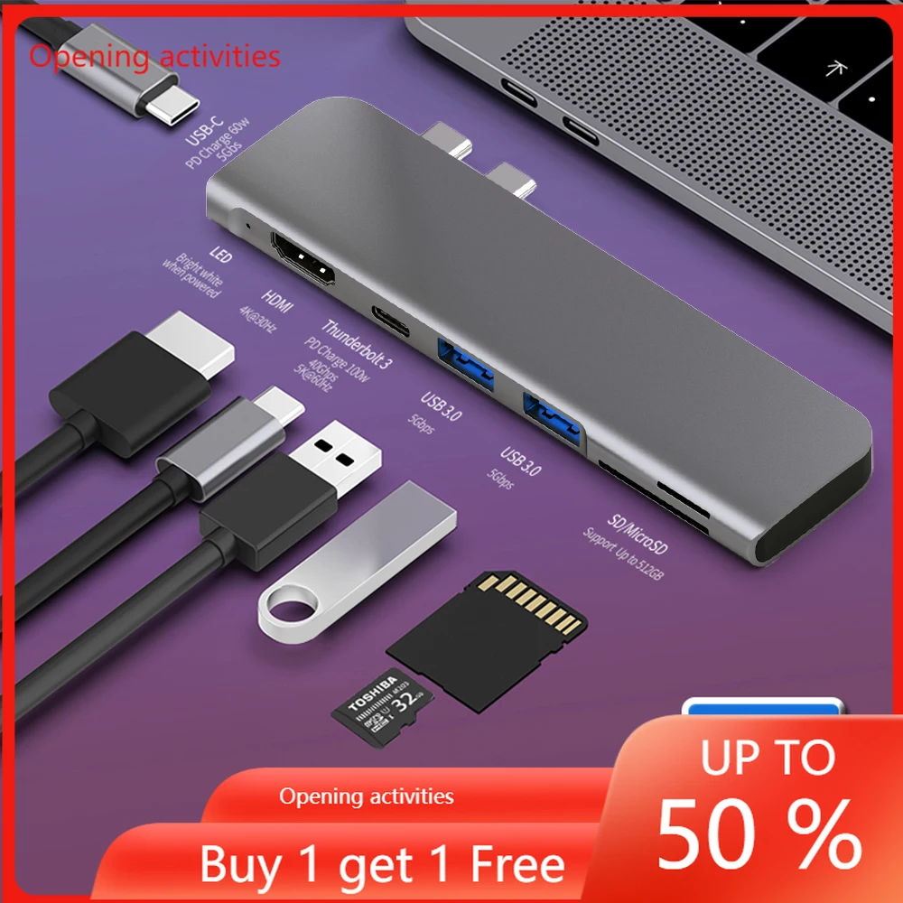 Adaptador de usb 3,1 tipo c, adaptador para hdmi 4k thunderbolt usb...