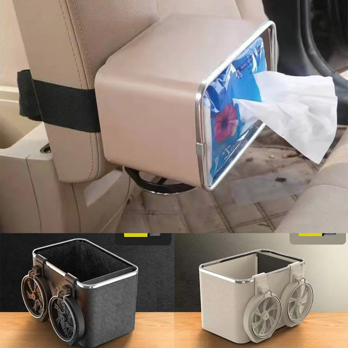 

Multifunctional Car Armrest Storage Box with Water Cup Holder Adjustable and Foldable Car Tissue Box Durable Car Organizer