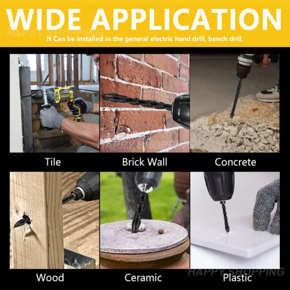 

3-12mm Drill Bit Multifunctional Glass Triangle Diamond Drill Set Ceramic Tile Concrete Brick Wood Punching Hole Saw Metal Drill