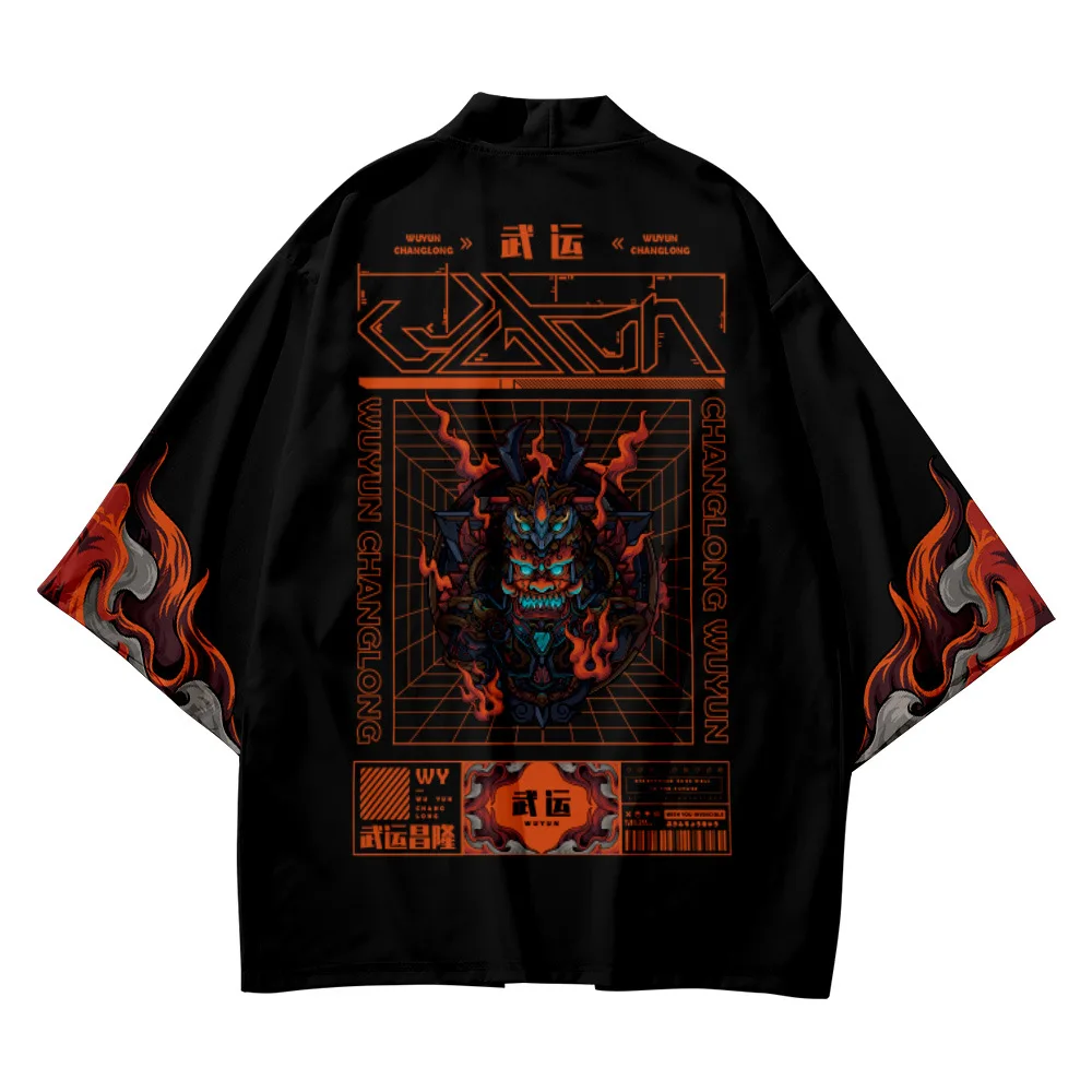 Пляжное кимоно в японском стиле Харадзюку для мужчин и женщин модная одежда