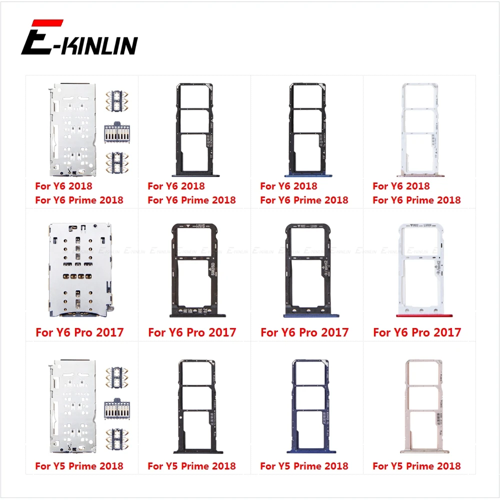 

Micro SD Sim Card Tray Socket Slot Adapter Connector Reader For HuaWei Honor Y6 Pro Y5 Prime 2018 2017 Container Holder