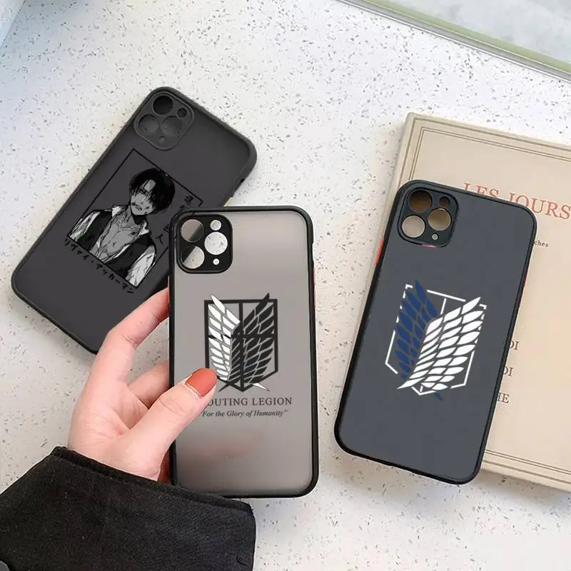 

Attack On Titan Japanese Anime Phone Cases matte transparent For iphone 7 8 11 12 13 plus mini x xs xr pro max cover