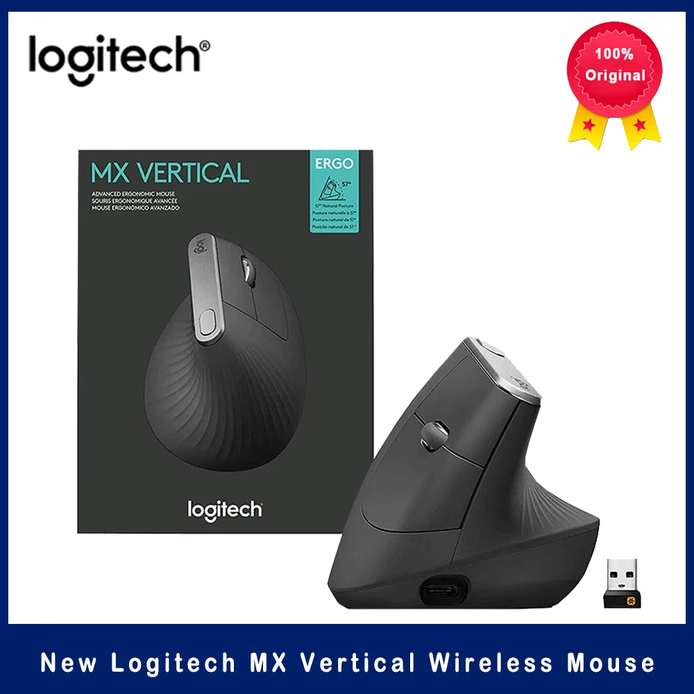Мышь Logitech MX Вертикальная беспроводная эргономичная 2 4 ГГц с универсальным