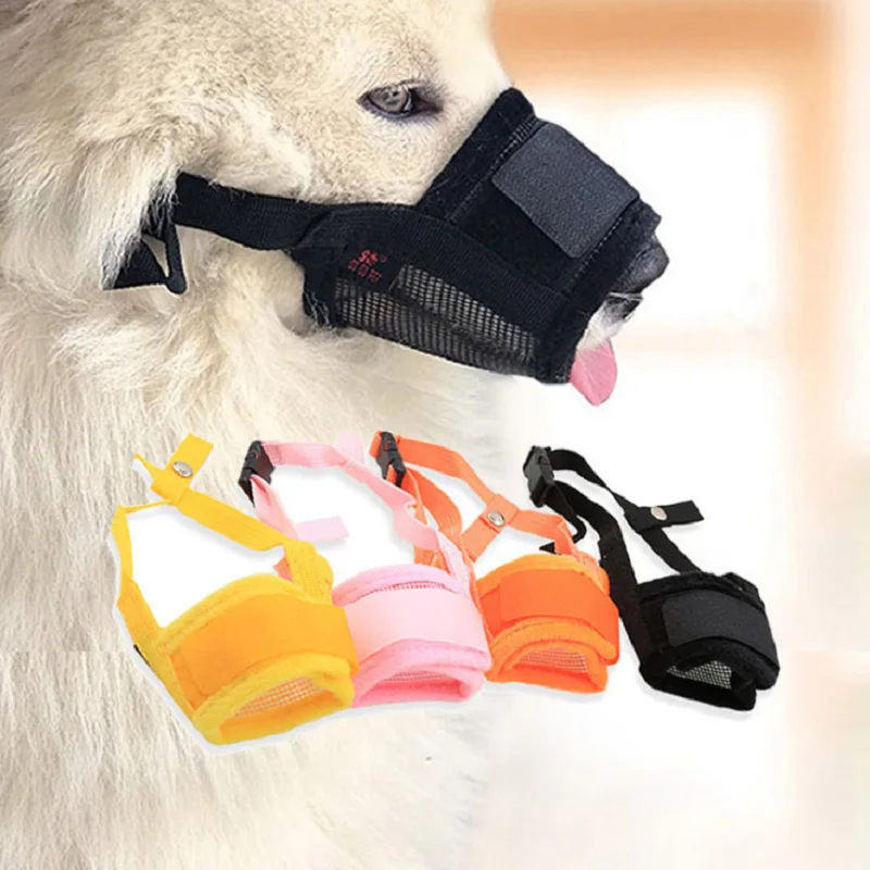 

Pet Dog Adjustable Mask Bark Bite Mesh Mouth Muzzle Grooming Anti Stop Chewing Pets Accessories Dog Harness Animals Supplies Dog
