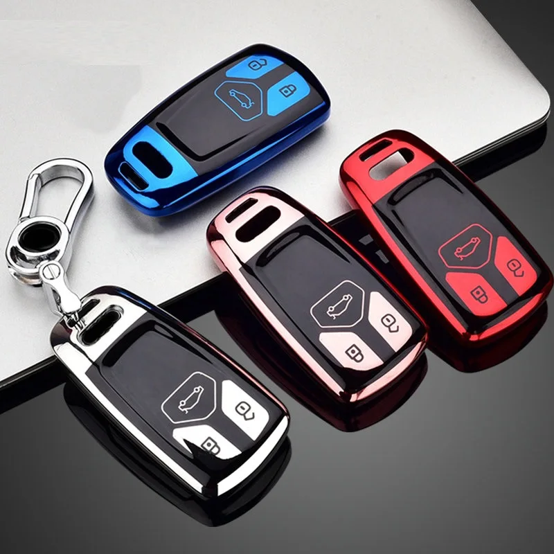 

TPU Protection Car Key Case Cover Skin Shell For AUDI A4 A4L A5 Q5 Q7 TT 2016 2017 Key Fob 2016 2017 2018 Styling Accessories