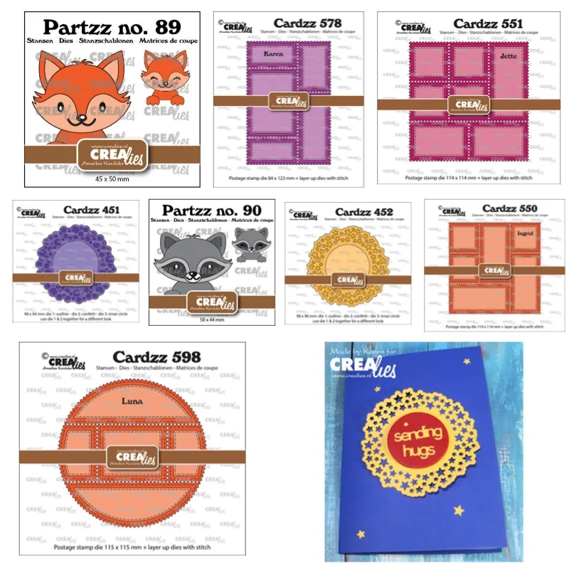 2025 RectangleSquare Confetti Star Frame Fox Raccoon Metal Cutting Dies Silicone Stamp Scrapbooking Stencil Photo Album Card DIY