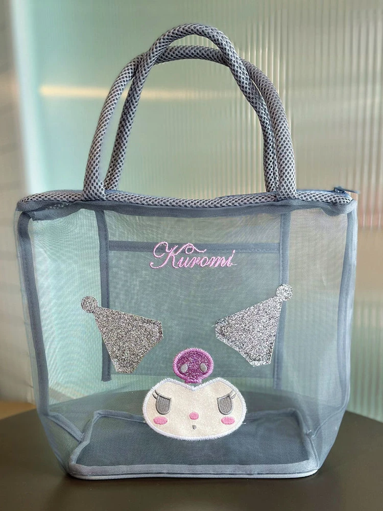Cartoon Clow M Cinnamoroll Babycinnamoroll Mesh Toiletry Bag Cute Cartoon Beach Bag Swimming Hand Bag Student Tuition Bag