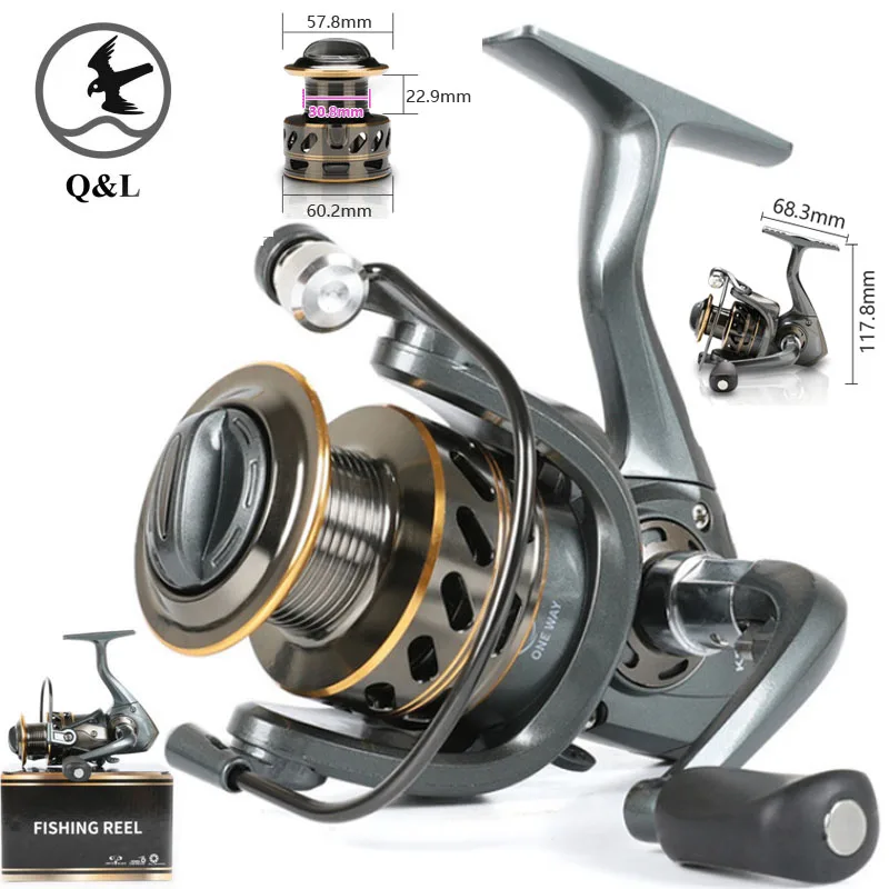 

READYSTOCK Q&L 2021 Spinning Fishing Reel One Way Bearing Balls 1000-7000 15KG Max Drag Carp salt water Spinning Fishing reel&