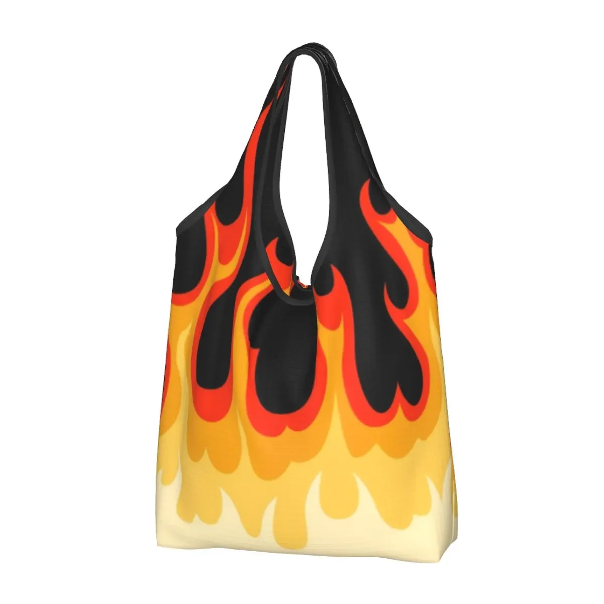 

Оригинальные красные классические гоночные сумки для покупок с рисунком пламени, женские портативные сумки большой вместимости для продуктов, сумки-тоуты для покупок с горячим огнем