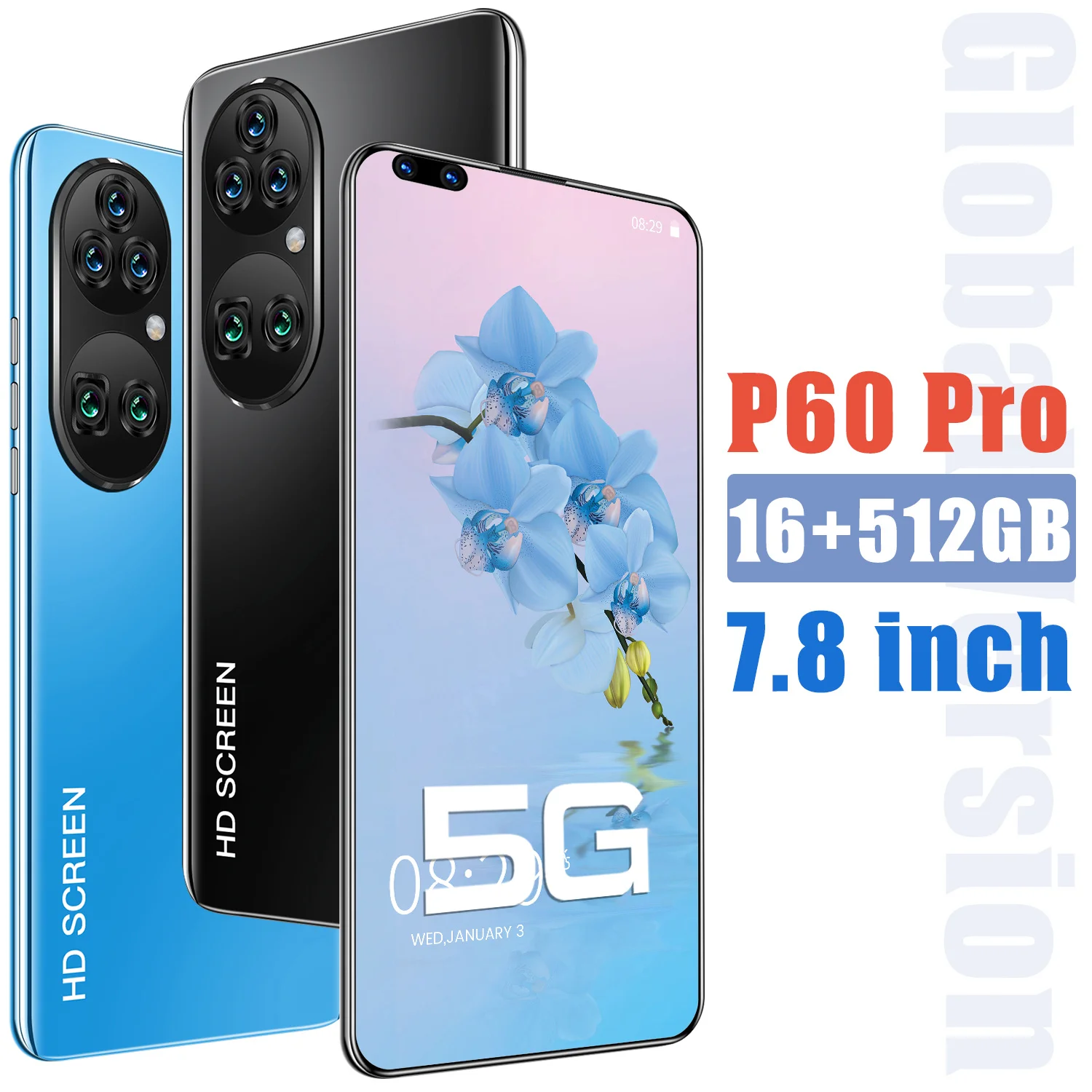 

Смартфон P60 Pro глобальная версия 4G, 7,6 дюйма, 16/512 ГБ, Android 10, 5600 мАч, 48 МП, сканер отпечатка пальца и лица